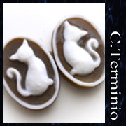 猫モチーフのカメオセット