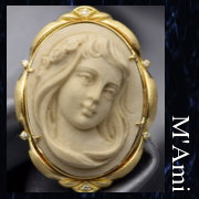 カメオ作家アックサート氏の女性像カメオ