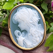 メノウカメオブローチ