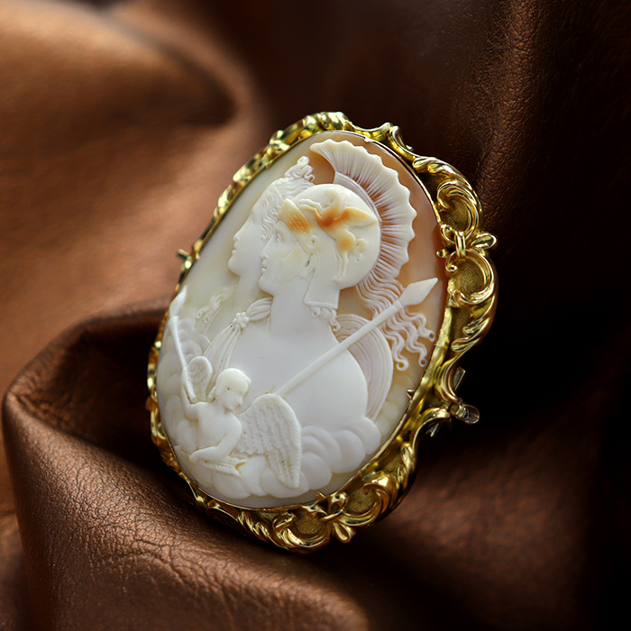 高級シェルカメオ16.7g】AGO CAMEO ペンダントトップ カメオ-